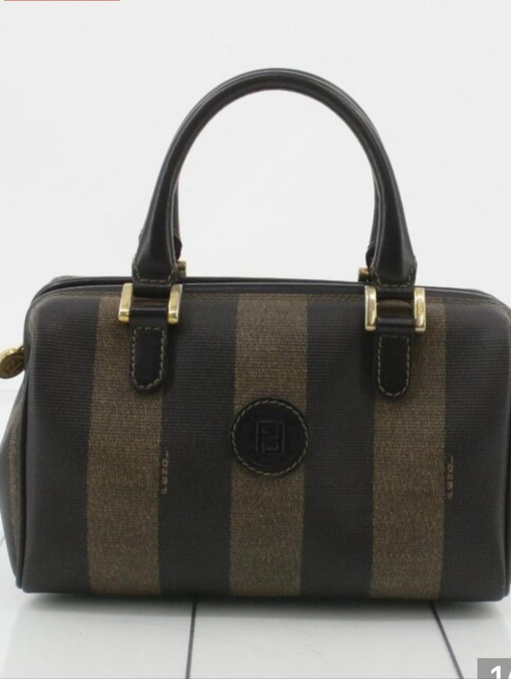 COMING SOON! Fendi Classic Striped Top-Handle Bag in Brown and Black